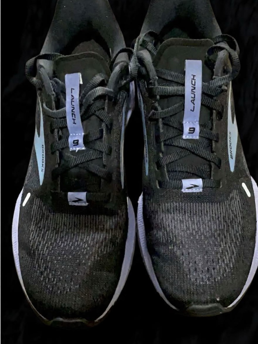 Brooks Launch Running Shoes - Black with Light Blue purplish Accents